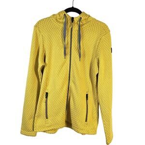 Killtec Fleece Jacket Women's 12 Yellow Knit Outdoor Athletic Granola Girl Gorp